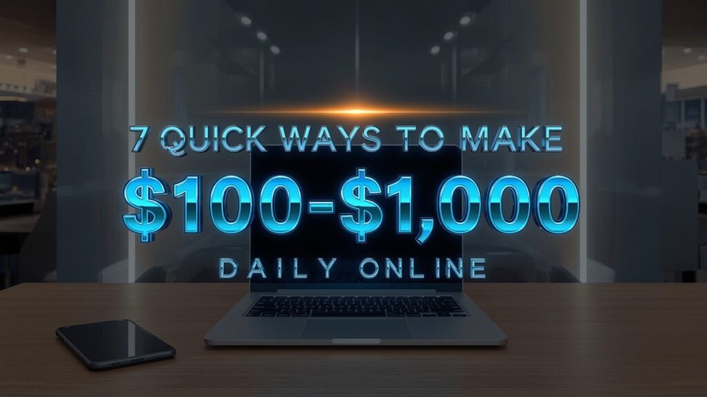 7 Quick Ways to Make $100-$1,000 Daily Online
